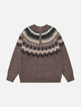 Bold Geometric Fair Isle Knit Sweater