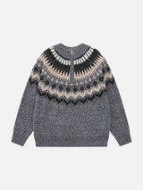 Bold Geometric Fair Isle Knit Sweater