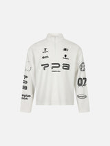 Bold Wavy Graphic Mock Neck Pullover