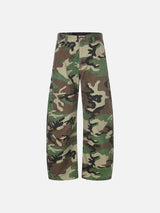 Camouflage Wide-Leg Utility Pants