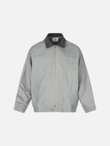 Contrasting Corduroy Collar Boxy Jacket
