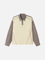 Apricot Plaid Oversized Polo Shirt