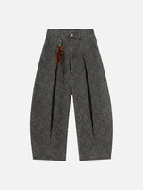 Dark Grey Leopard Print Wide-Leg Pants