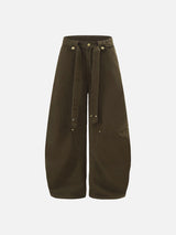 Distinct Curved Panel Wide-Leg Pants