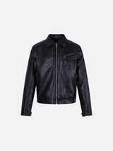 Distressed Black Faux Leather Jacket
