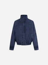 Distressed Blouson Bomber Jacket