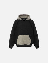 Distressed Oversized Two-Tone Hoodie Sweatshirt
