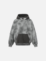 Distressed Oversized Two-Tone Hoodie Sweatshirt