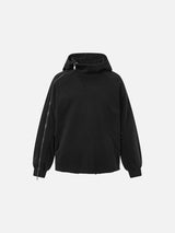Distressed Oversized Zip-Hoodie