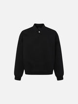 Dual-Collar Black and Grey Pullover Sweatshirt