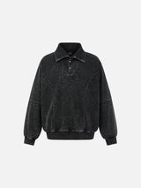 Deconstructed Seam Acid-Wash Long Sleeve T-Shirt