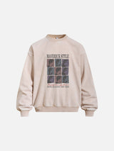 Grid of Stylized Portraits Vintage Sweatshirt