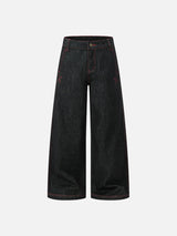 Heartbeat Graphic Wide-Leg Denim Pants