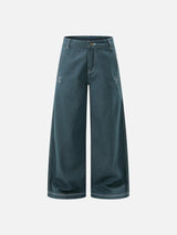 Heartbeat Graphic Wide-Leg Denim Pants