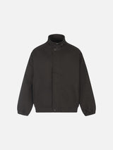 High Collar Oversized Black Bomber Jacket