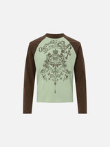 Intricate Heraldic Graphic Long-Sleeve T-Shirt