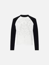 Intricate Heraldic Graphic Long-Sleeve T-Shirt