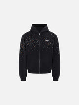 Iridescent Starry Effect Black Hooded Jacket