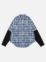 Layered Plaid Oversized Shirt