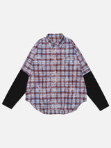 Layered Plaid Oversized Shirt