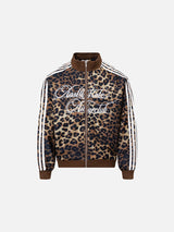Leopard Print Full-Zip Track Jacket