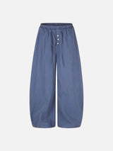 Light Blue Balloon Pants with Button Placket