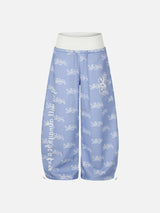 Light Blue Rampant Lion Graphic Jogging Pants
