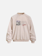 Light Blue Script Graphic Oversized Sweatshirt