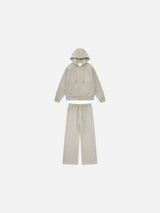 Marled Fleece Hooded Tracksuit Set