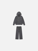 Metallic Stud-Detail Melange Tracksuit Set