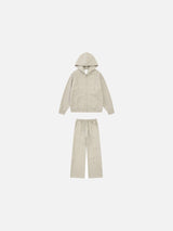 Metallic Stud-Detail Melange Tracksuit Set