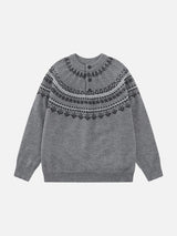 Nordic Pattern Pullover Knit Sweater