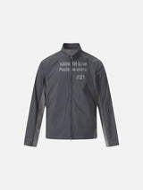 Reflective Text Graphic Stand-Collar Jacket