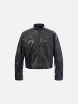 Sleek Black Leather-Look Jacket