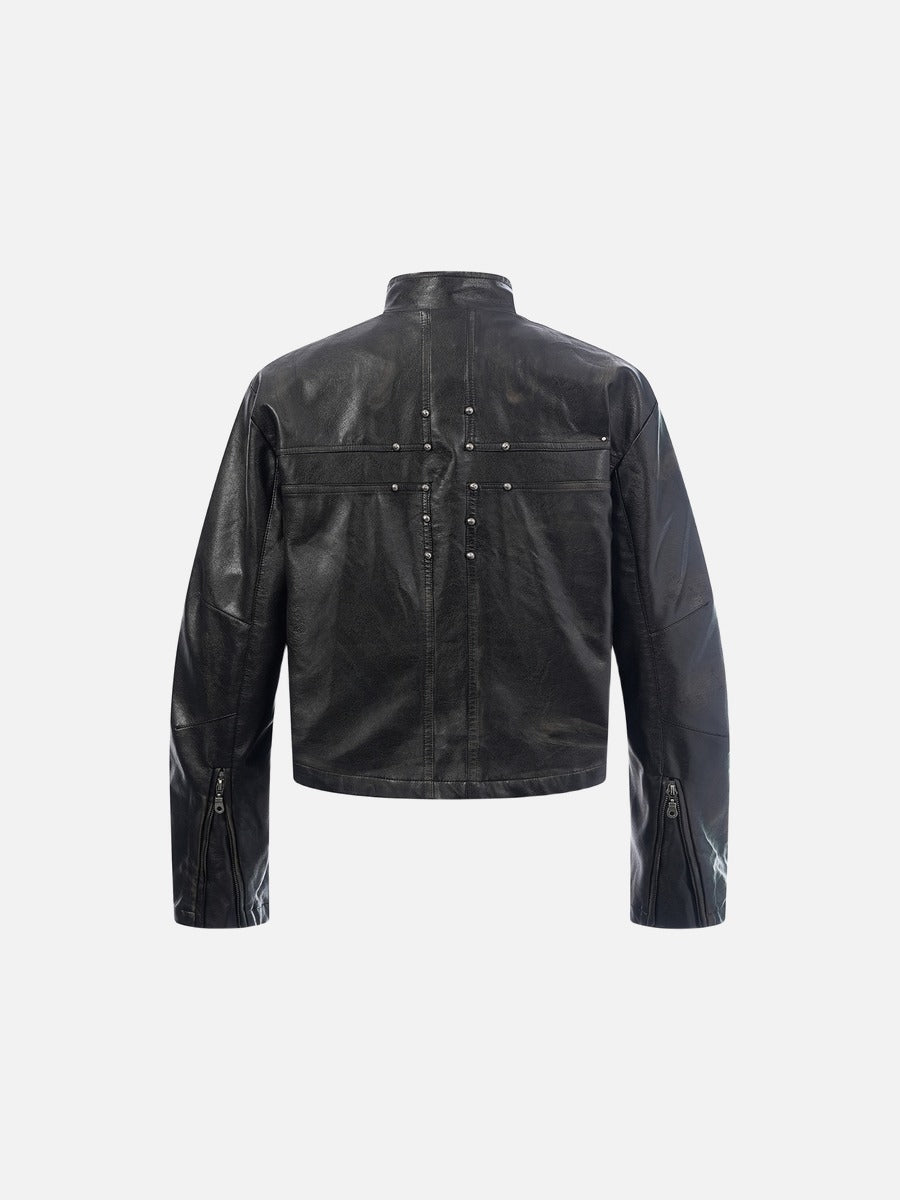 Sleek Black Leather-Look Jacket