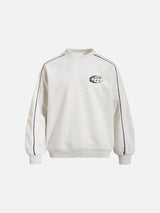 Stylized Oval Graphic Fleece Sweatshirt