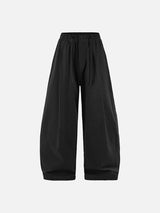 Wide-Leg Black Linen Pants