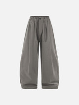 Wide-Leg Black Linen Pants