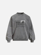 Vintage Flyer Graphic Crew Neck Sweatshirt
