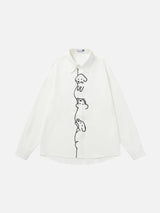 Waffle Knit Cartoon Dog Graphic Shirt
