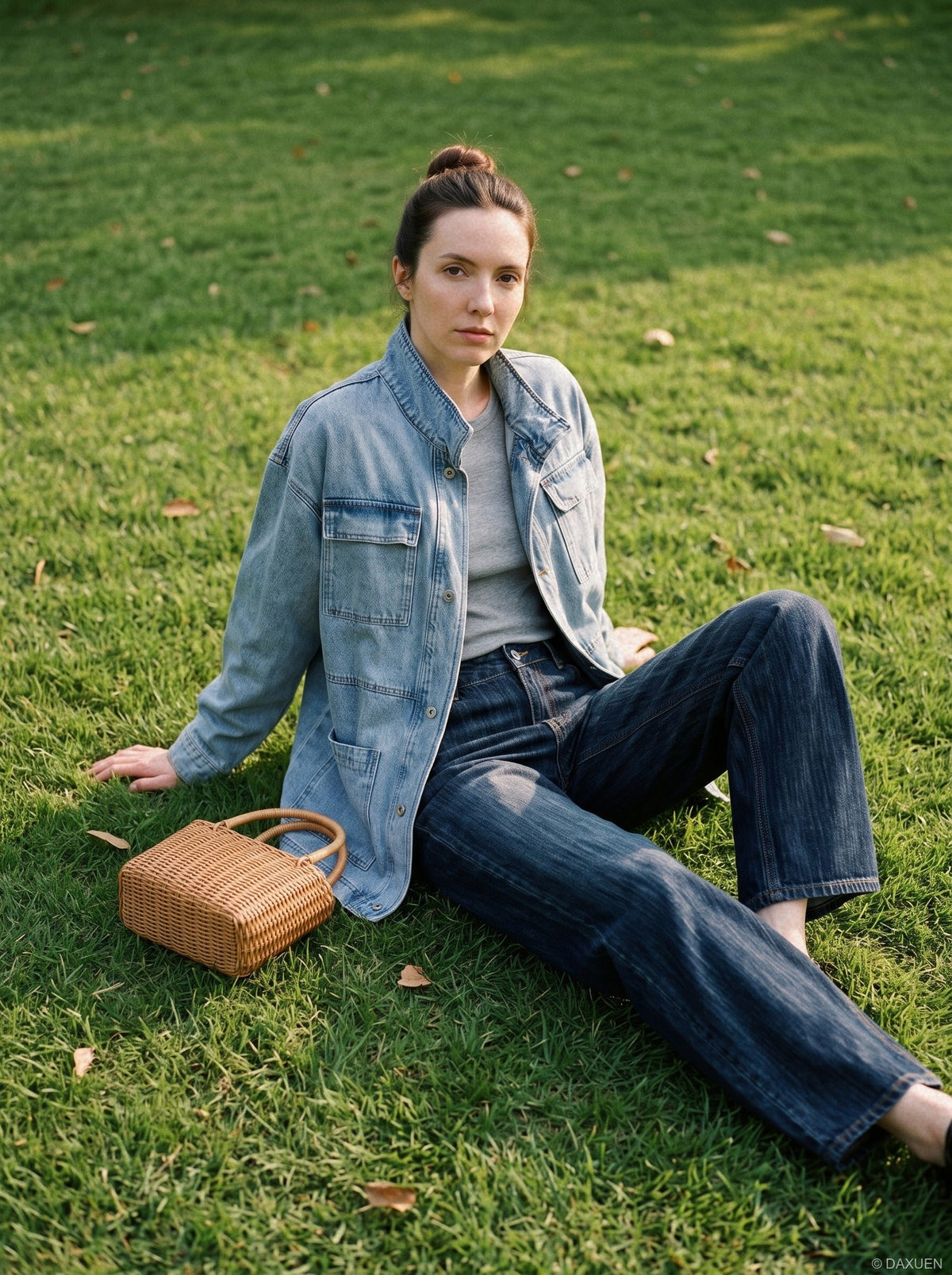 Washed Rainy Gray Wide-Leg Jeans