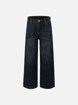Washed Rainy Gray Wide-Leg Jeans