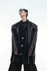 Blazer aus flüssigem Metall-PU-Leder 