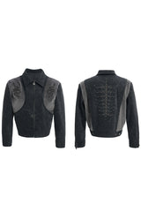 PU-Jacke mit Schlangenmuster 