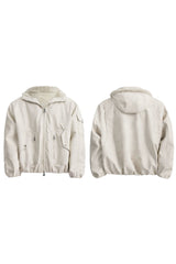 Reversible Distressed Hooded Jacket