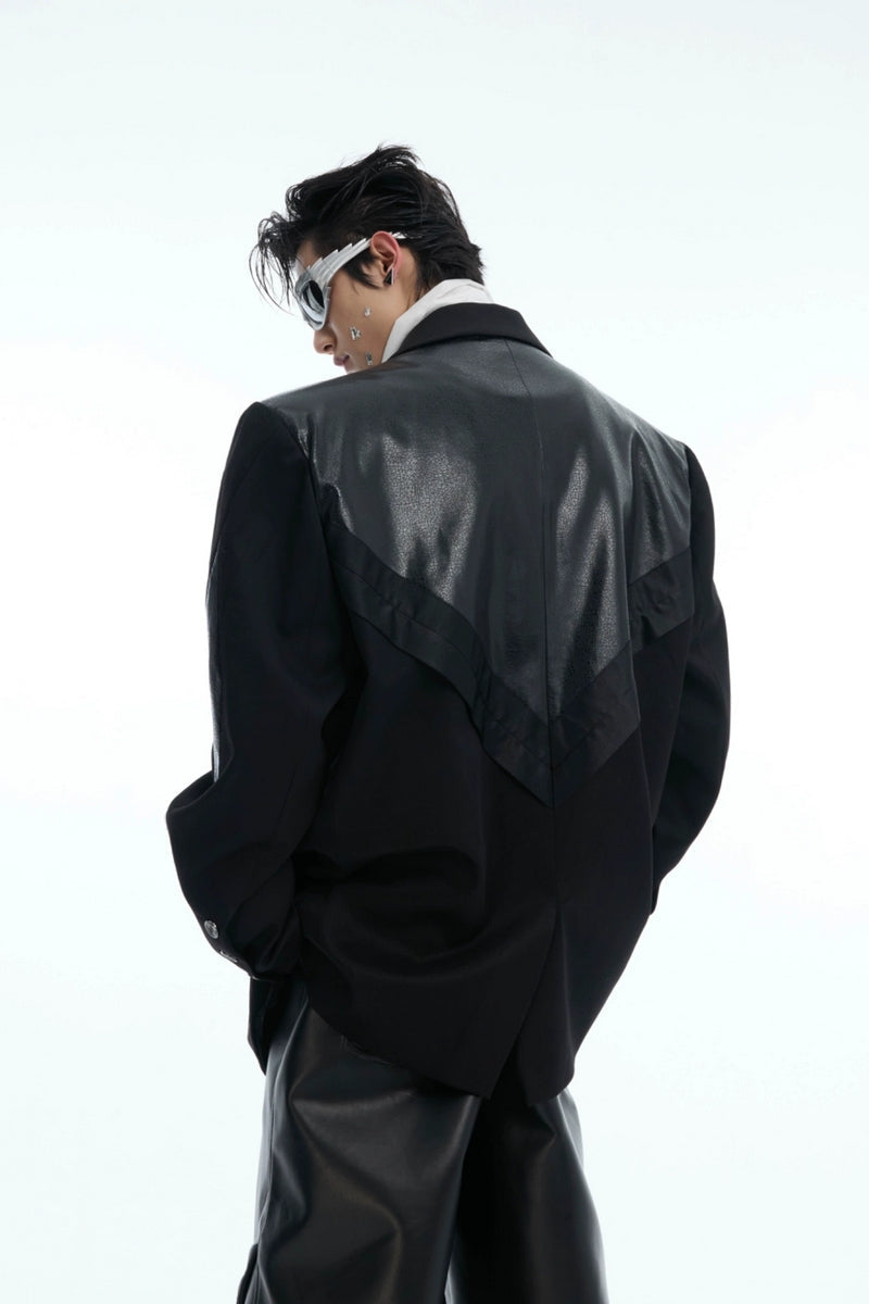 Dekonstruierter PU-Blazer 