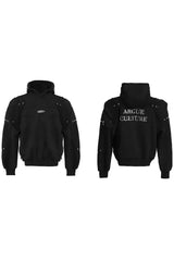 Metal Studded Deconstructed Hoodie