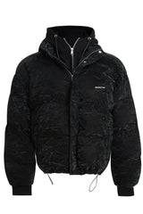 Layered Design Hooded Puffer Jacket