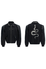 Vintage-Jacke mit Schlangenmuster 
