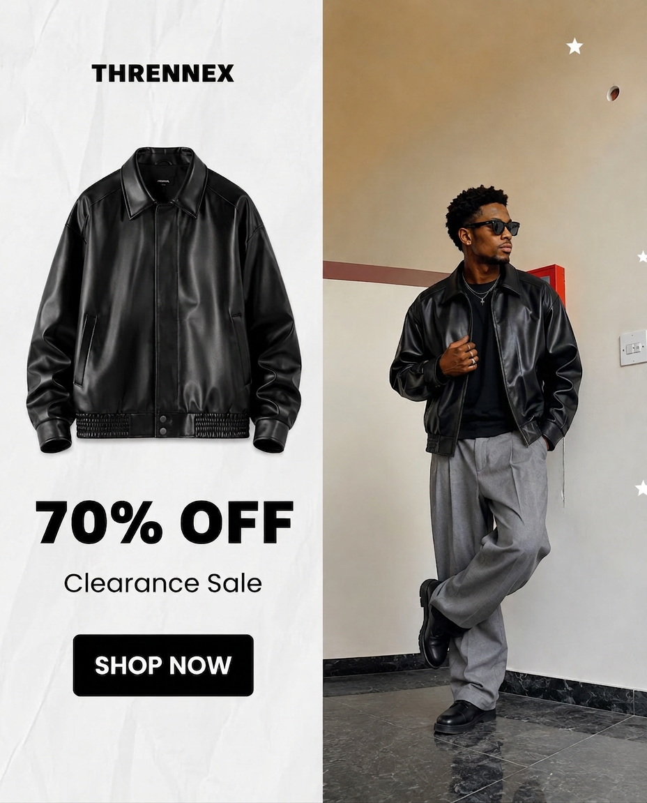 Streetwear Oversized Black Pu Leather Jacket